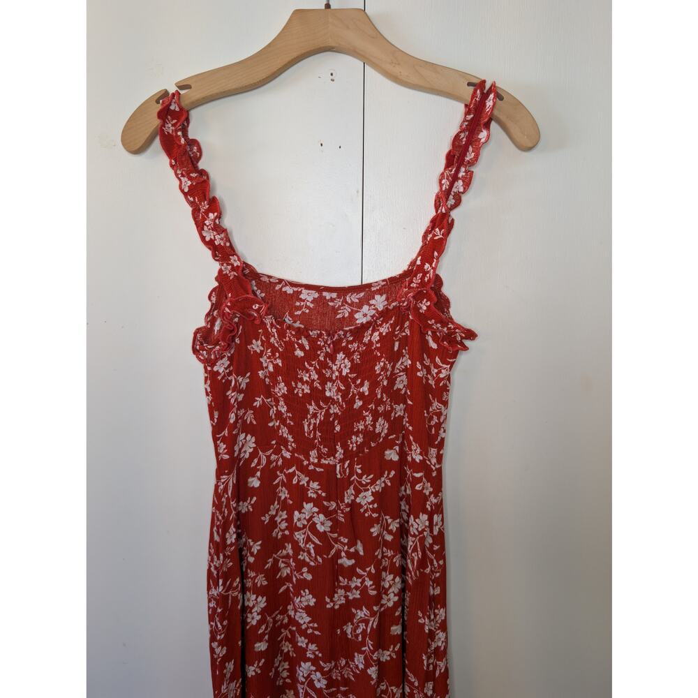 Lulus Garden Ruffle Red Dress | Small | Ruffled Sleeves - Picture 14 of 16